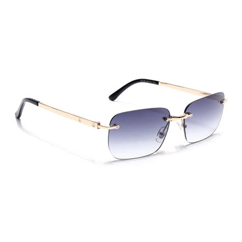 Rayn | Grey & Clear Rimless Sunglasses | Golden Frame - MG7604