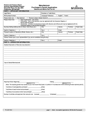 Purchasers Permit Application - Fill and Sign Printable Template Online