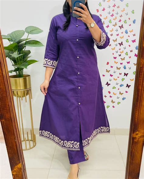 BLUE GRACE EMBROIDERED KURTI PANT