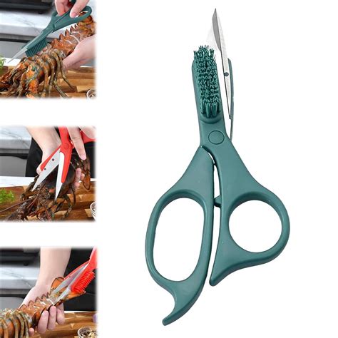 Giraoklys Kitchen Scissors Food Multi Purpose Kitchen Scissors 2 In 1 Wash Scissors With Brush ...