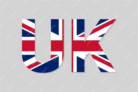 Premium Vector | Uk letters in british flag colors vector design element