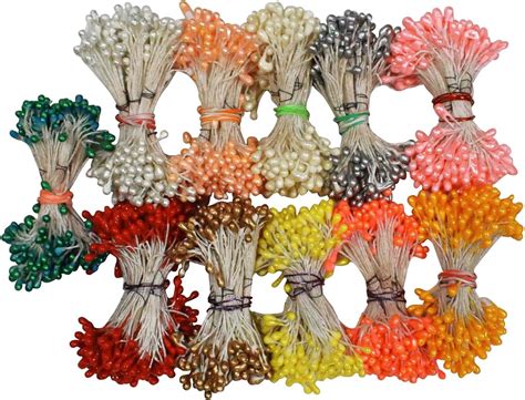 Asian Hobby Crafts Pollens for Flower Making, Pack of 10 Colors 500 ...