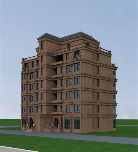 欧式多层住宅楼3dmax 模型下载-光辉城市