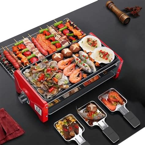 Buy Barbeque Grill Raclette Machine Electric 4 Persons Grill Indoor BBQ ...