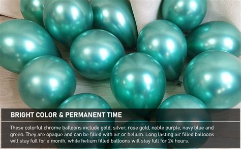 Party Propz Dark Green Balloons For Decoration - 50 Pcs Green Metallic ...