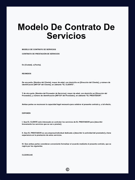 Modelo De Contrato De Servicios