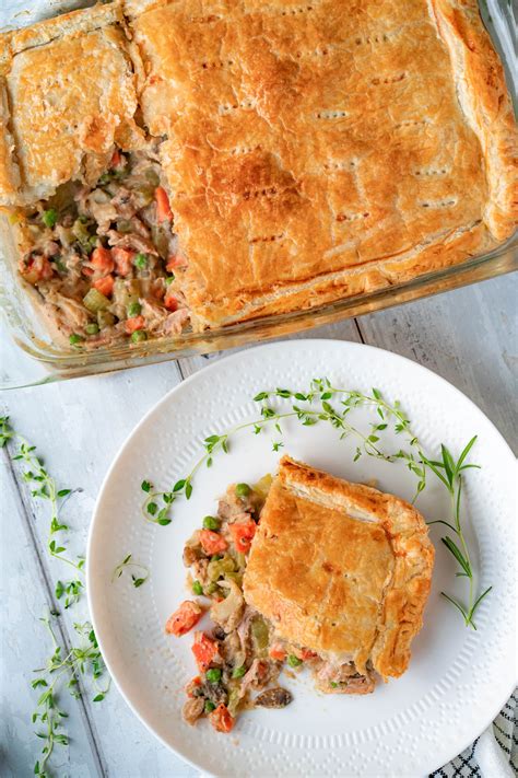 Turkey Pot Pie with Puff Pastry Crust - Chelsea Dishes