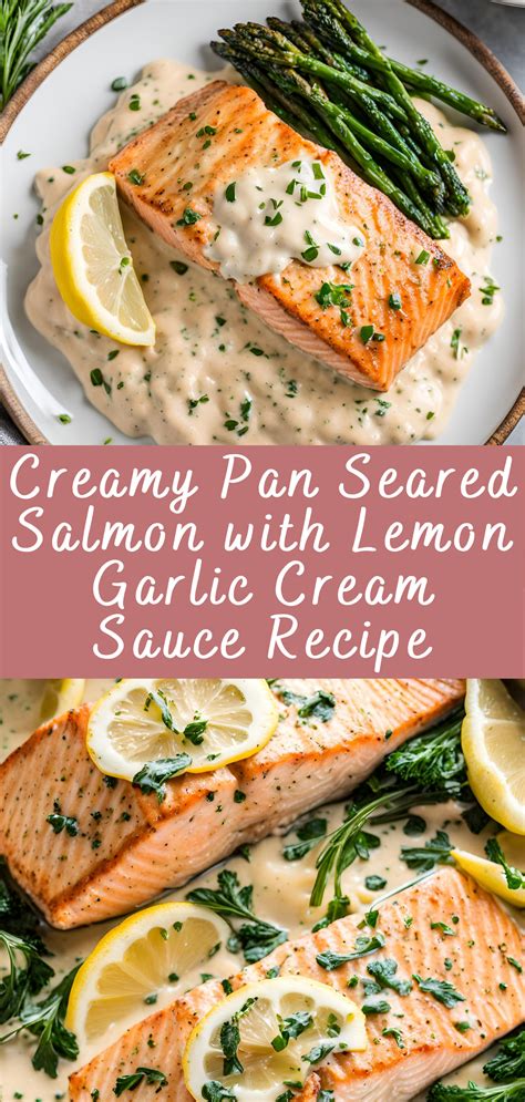 Creamy Pan Seared Salmon with Lemon Garlic Cream Sauce | Recipe ...