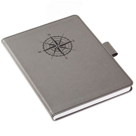 Gray Etched Compass Faux Leather Notebook - Notebooks & Journals | Hallmark