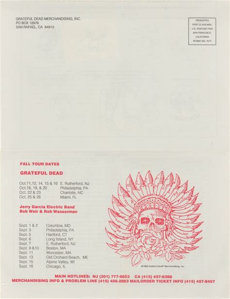 Grateful Dead Merchandising Catalog, page 3 | Grateful Dead