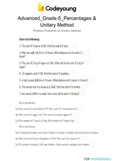 Image result for Unitary Method Math Problems