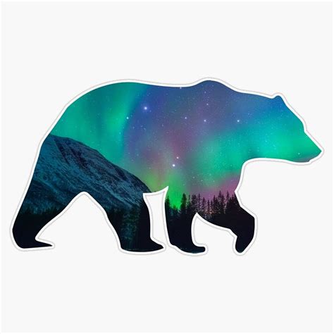 JB Print Northern Lights Bear Vinyl Decal Sticker India | Ubuy