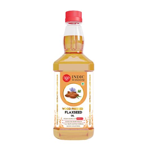 IndicWisdom Wood Pressed Flaxseed Oil (Cold Pressed Flaxseed Oil - Ext ...