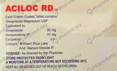 Aciloc Rd 20mg Strip Of 15 Tablets: Uses, Side Effects, Price & Dosage ...