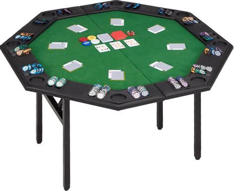 Amazon.com: ECOTOUGE 8 Players Foldable Poker Table, Octagon Poker Game ...