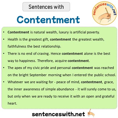 Image result for Contentment Examples