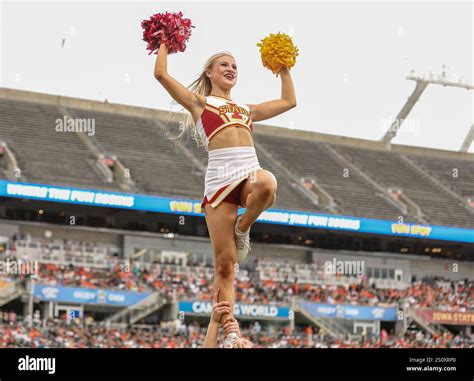 Orlando, FL, USA. 28th Dec, 2024. An Iowa State cheerleader during the ...