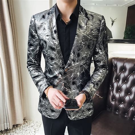 flashlight print velvet blazer men 2018 high quality stylish blazer for ...