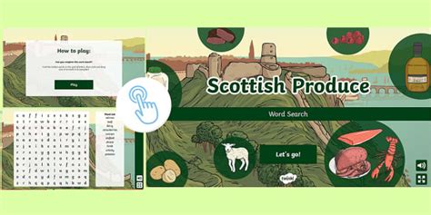 Scottish Produce Interactive Word Search - Teaching Resource
