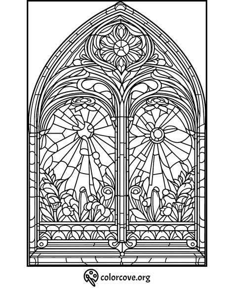 24 Free Stained Glass Coloring Pages – The Color Cove