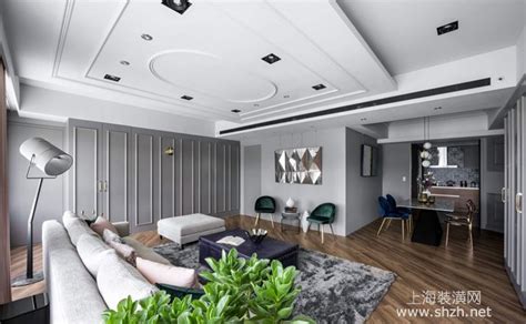 98平米优雅美式风格室内设计案例：超大客厅满足亲友聚会需求-上海装潢网