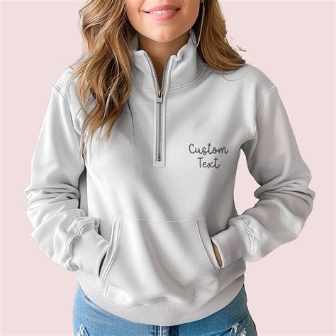 Personalized Quarter Zip Custom Sweatshirt Custom Printing Custom ...