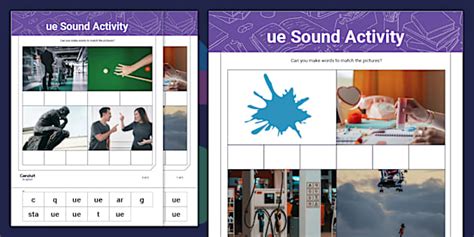 Reinforcing Sounds: 'ue' Cut and Stick Activity