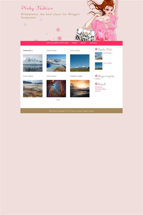 Pinky Fashion Blogger Template - BTemplates