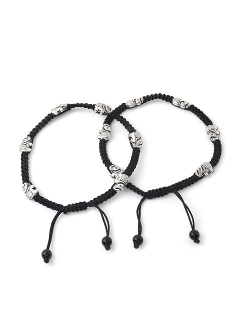 Silver Plated Elephant Shape Adjustable Anklet