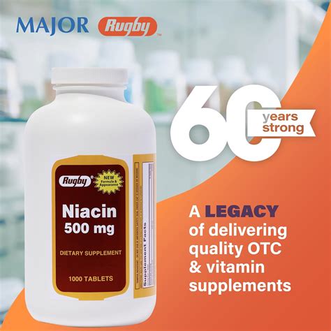 RUGBYLABORATORIES Buy Rugby Niacin 500mg - 1000 Tablets Online India | Ubuy