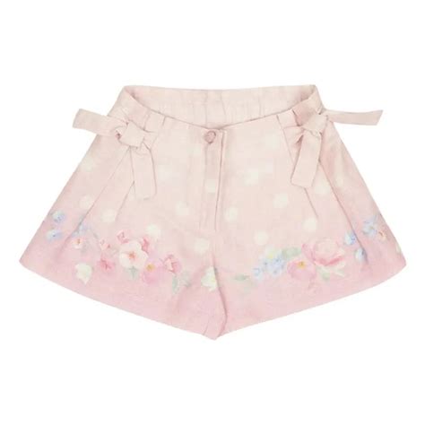 Lapin House Pink Flower Print Bow Shorts | Les Petits - Les Petits