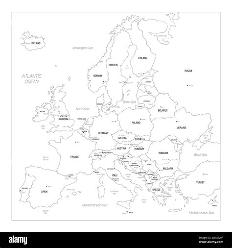 Political Map Of Europe Blue Colored Vector Map Definition