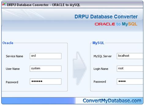 Oracle Database to MySQL Converter software