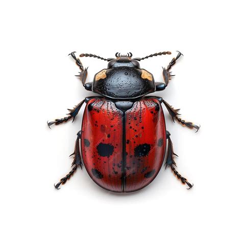 Premium Photo | Red and Black Beetle on White Background Generative AI