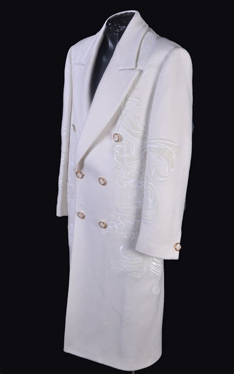 New VERSACE WHITE 100% CASHMERE EMBELLISHED MEN's COAT at 1stDibs ...