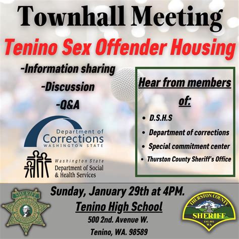 Tenino’s Community Forum this Sunday, 4pm, on theLess Restrictive Alternative Sex Offender ...