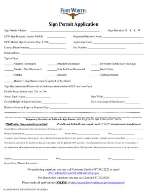2020-2025 Form TX Sign Permit Application - Fort Worth Fill Online ...