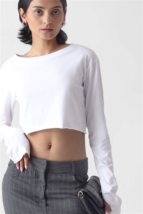 Iris Crop Tee- White – OZiSS