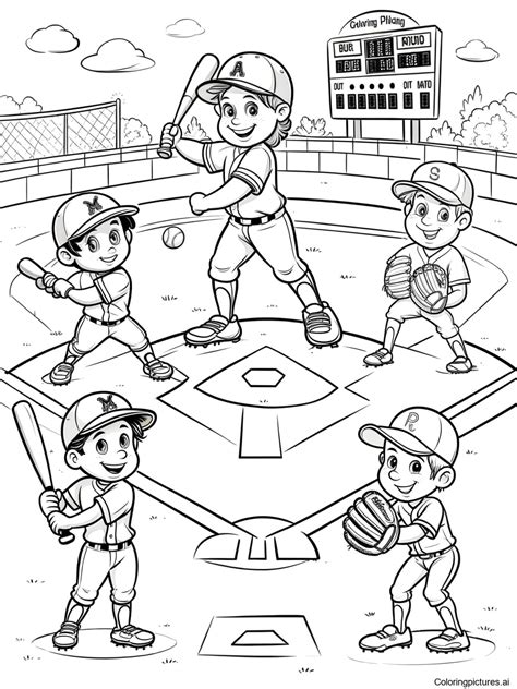 Baseball - Free Printable Coloring Page
