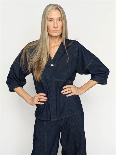 MOS MOSH Bari Denim Top, Dark Blue