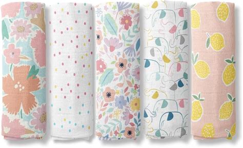 Buy haus & kinder Eleflora Collection 100% Cotton Muslin Baby Swaddles ...