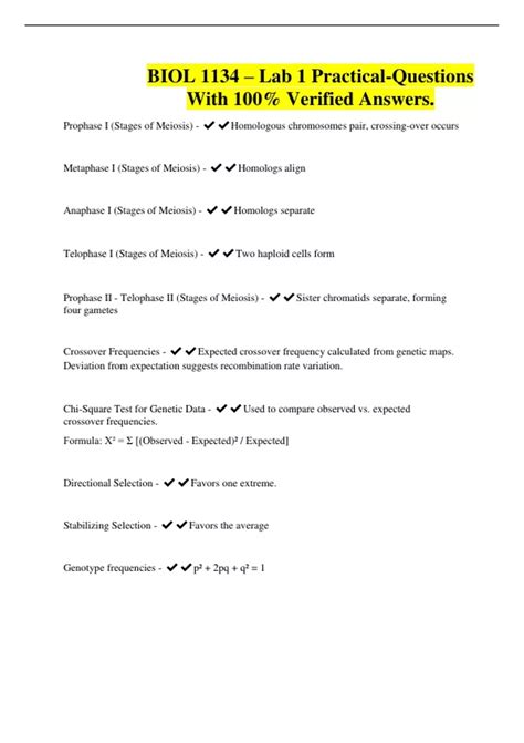 BIOL 1134 - Lab 1 Practical-Questions With 100% Verified Answers ...