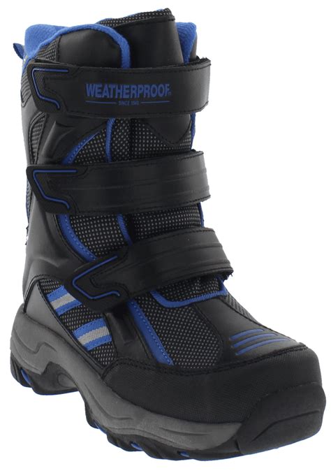 Weatherproof Kody Boys Snow Boots with Multi Hook & Loop Strap Closures ...