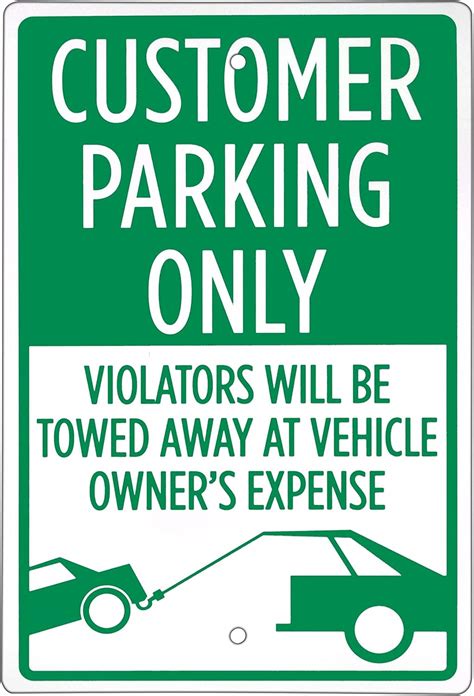 Bolthead Industrial 18 x 12 Aluminum Customer Parking Sign for Parking ...
