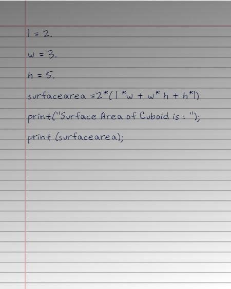 5. Write a python program to calculate the cuboid.i need handwritten ...