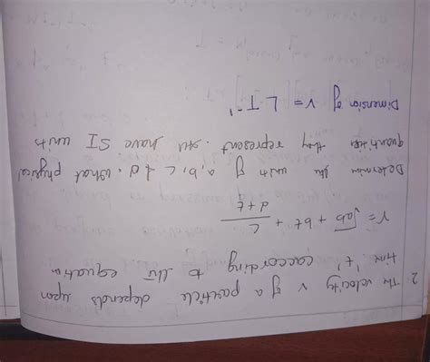 the velocity v of a particle depends upon time 'T' According to the ...