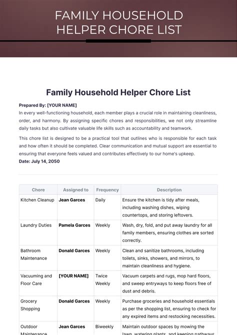 Free kitchen prep list Template to Edit Online