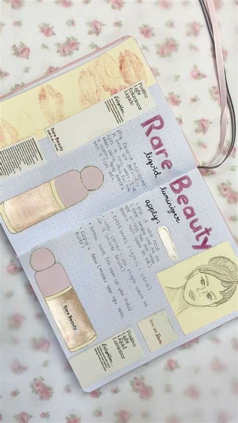 Makeup Junk Journal 💋📓 Rare Beauty Highlighter | Diy journal books, Diy journal, Junk journal - Journal 3 Rare