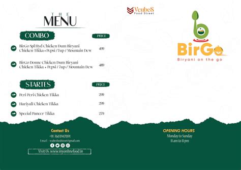 My Online Food | Menu