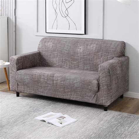 HOKIPO Polyester Blend Stretchable Elastic Couch Cover 2 Seater (Ar ...
